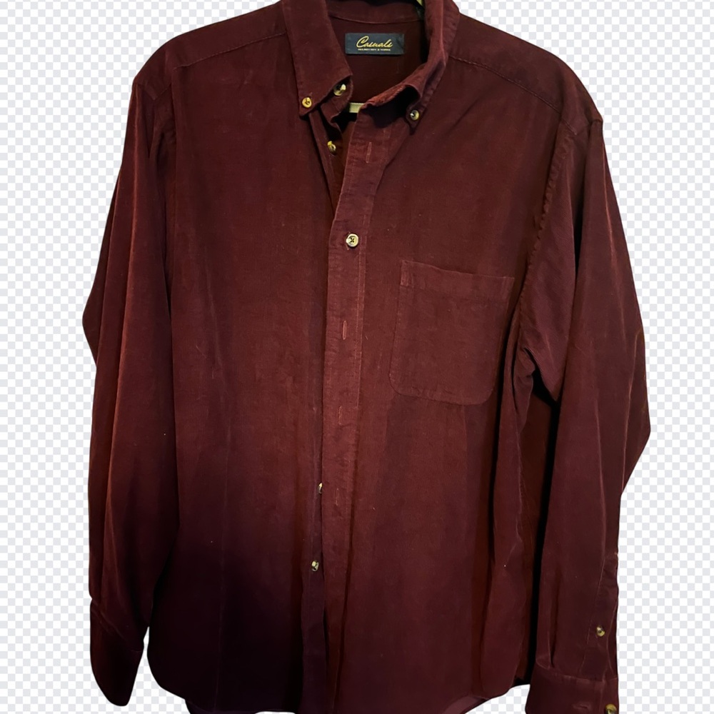 Roundtree & Yorke Maroon Corduroy Shirt